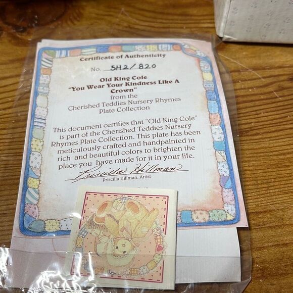 Cherished Teddies Old King Cole You Wear Your Kindness like a Crown Plate - Picture 3 of 5